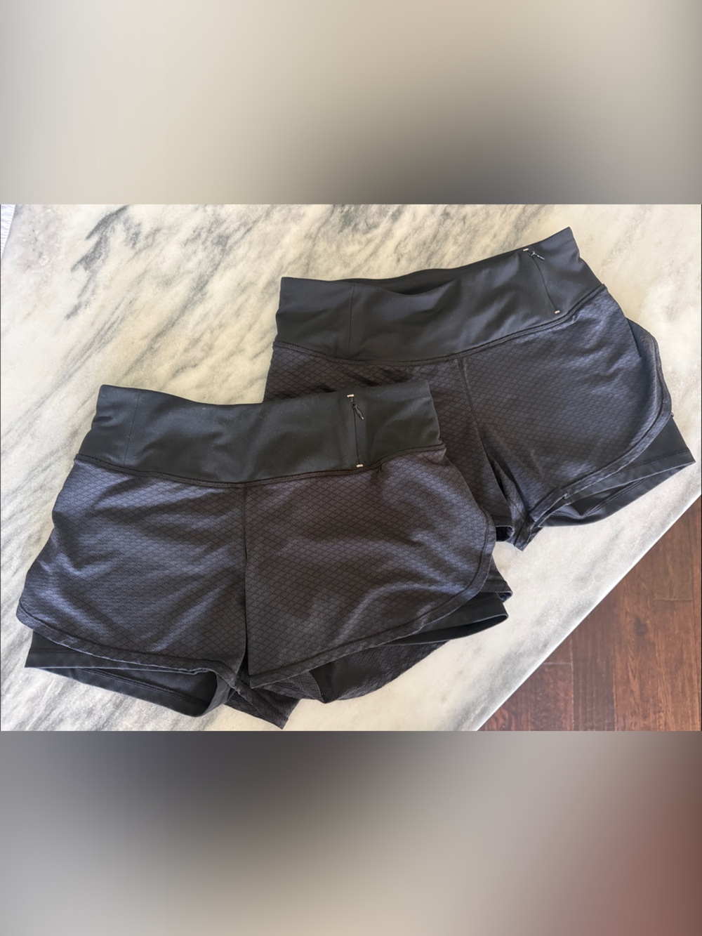 Black Athletic Running Shorts with Side Zip Pocket